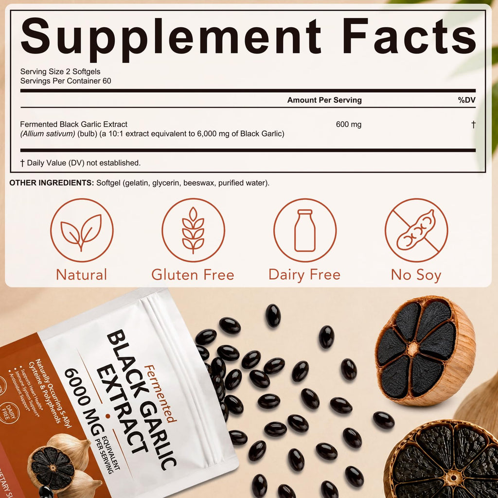Black Garlic Softgels 6000mg 120 Softgels M26256