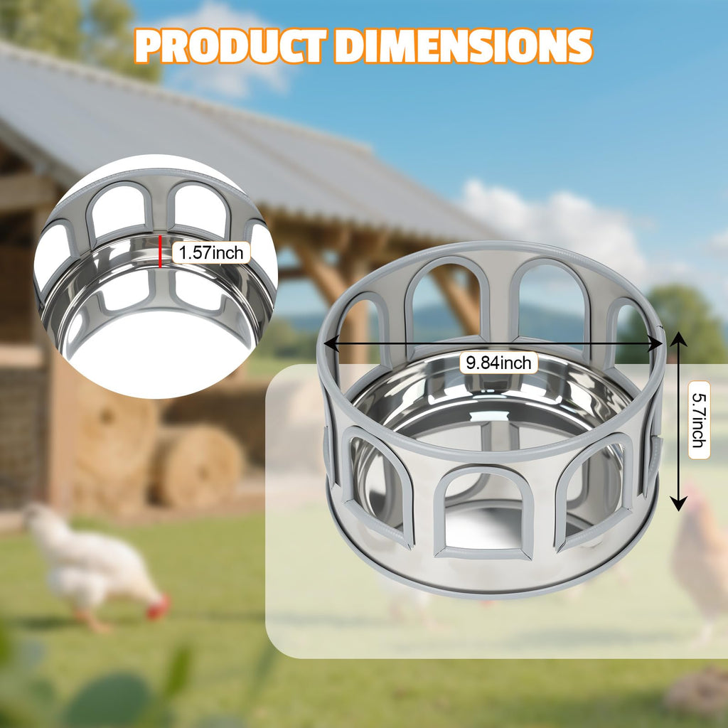 5 Gallon Stainless Steel Poultry Waterer Base with 9 Guarded Drinking Ports K9490