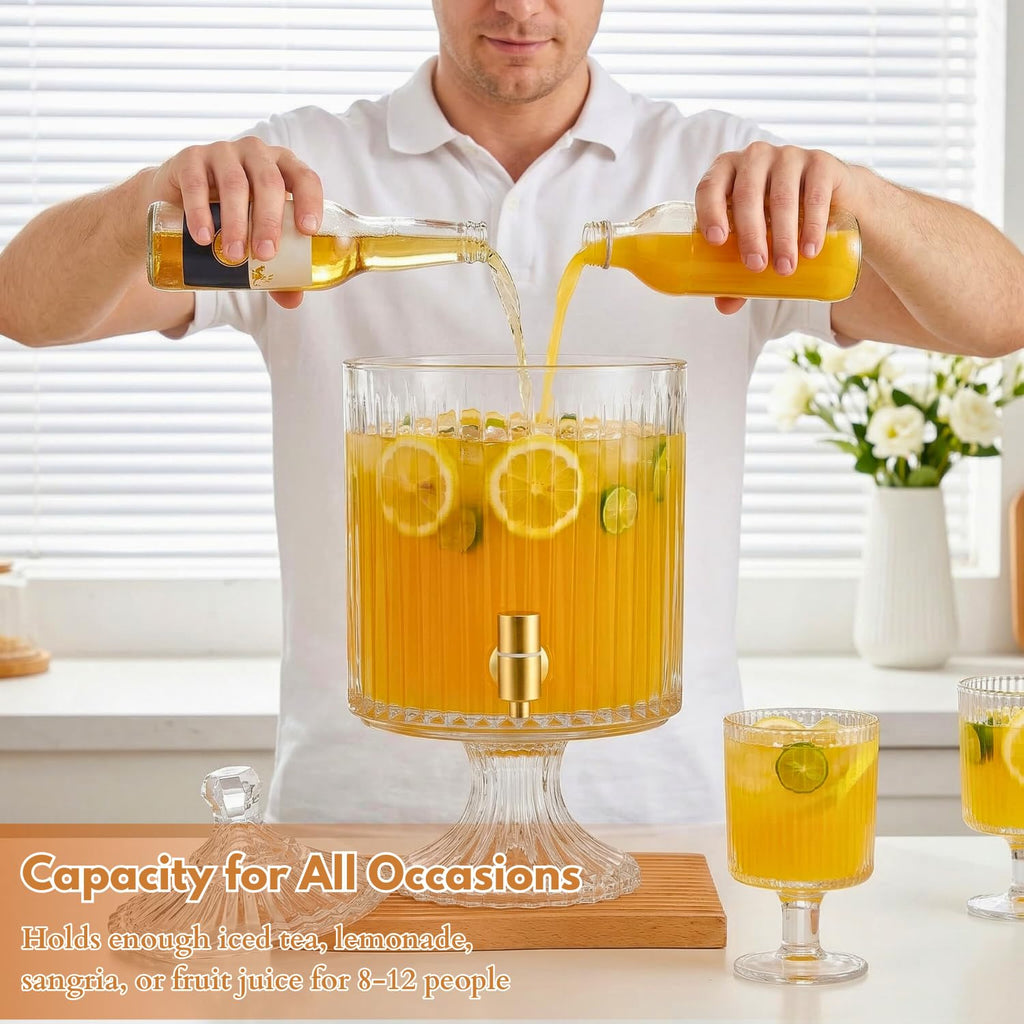 1.2 Gallon Clear Glass Drink Dispenser with Spigot X489