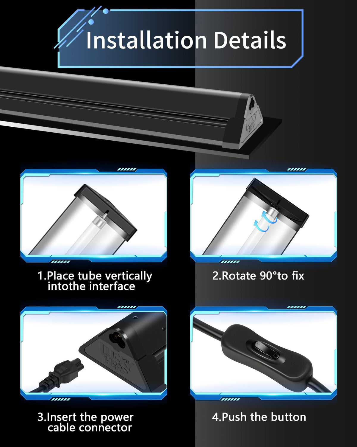 8W 10.0 UVB Reptile Light Fixture Combo Kit 12inch K137409
