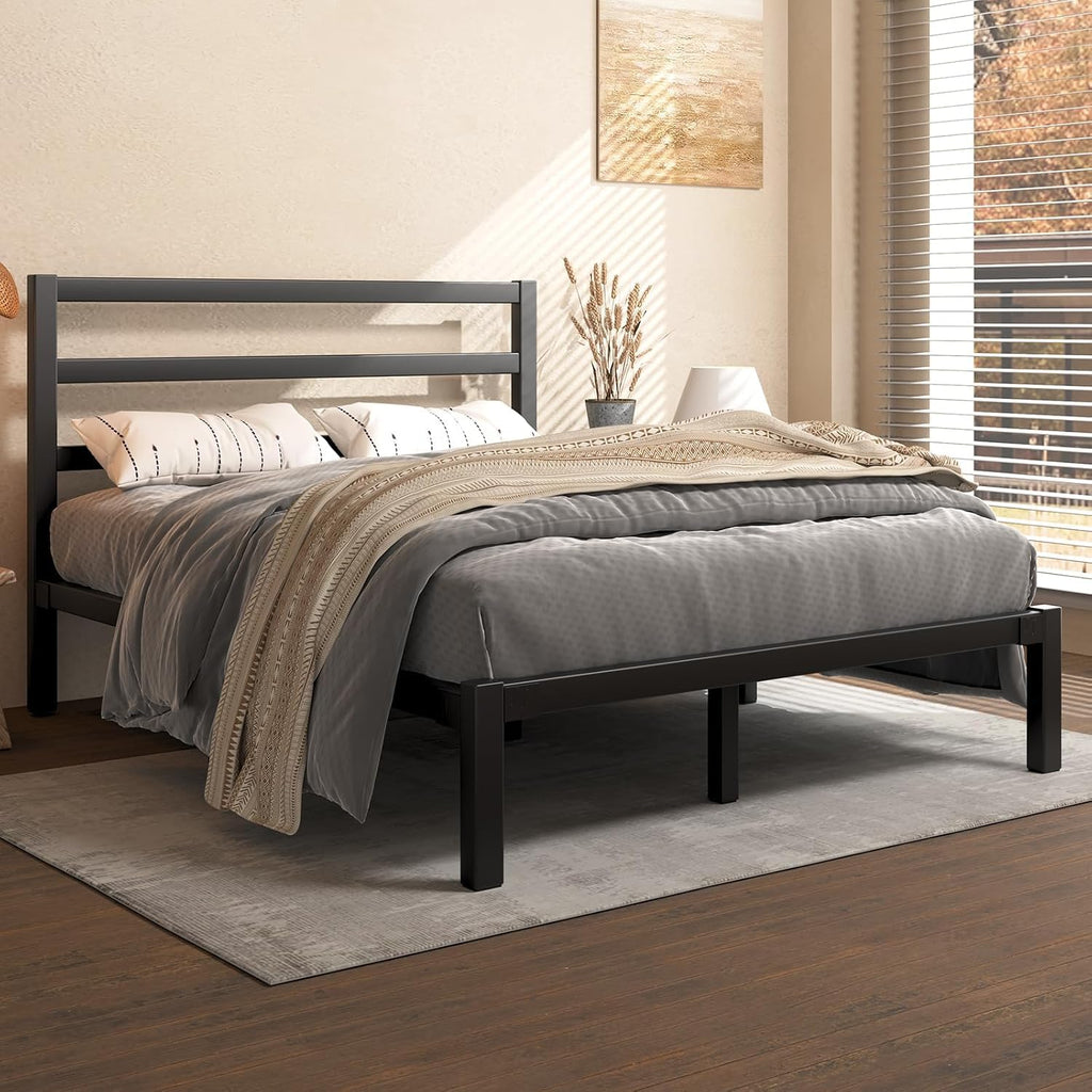 Queen Metal Platform Bed Frame with Headboard S3313