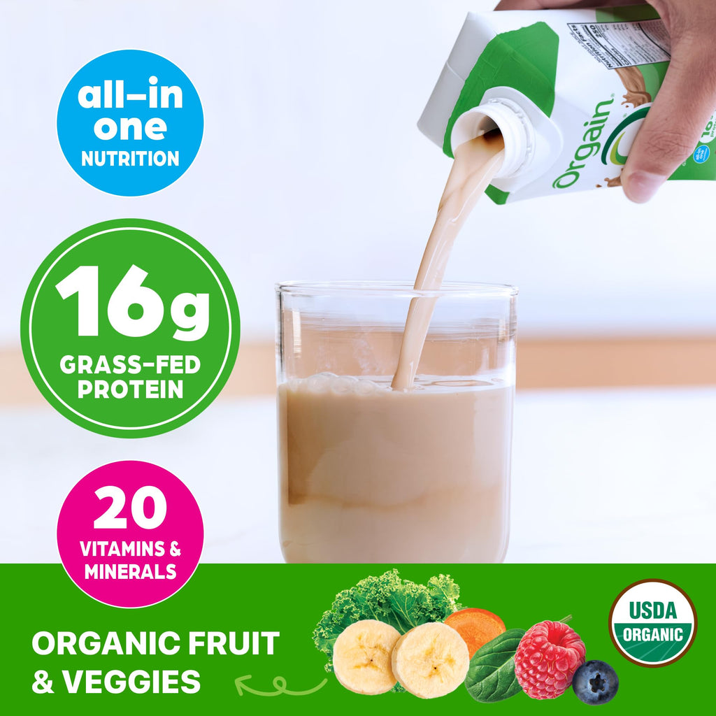 Organic Grass Fed Protein Shake, Café Mocha, 11oz, 12pk S843131