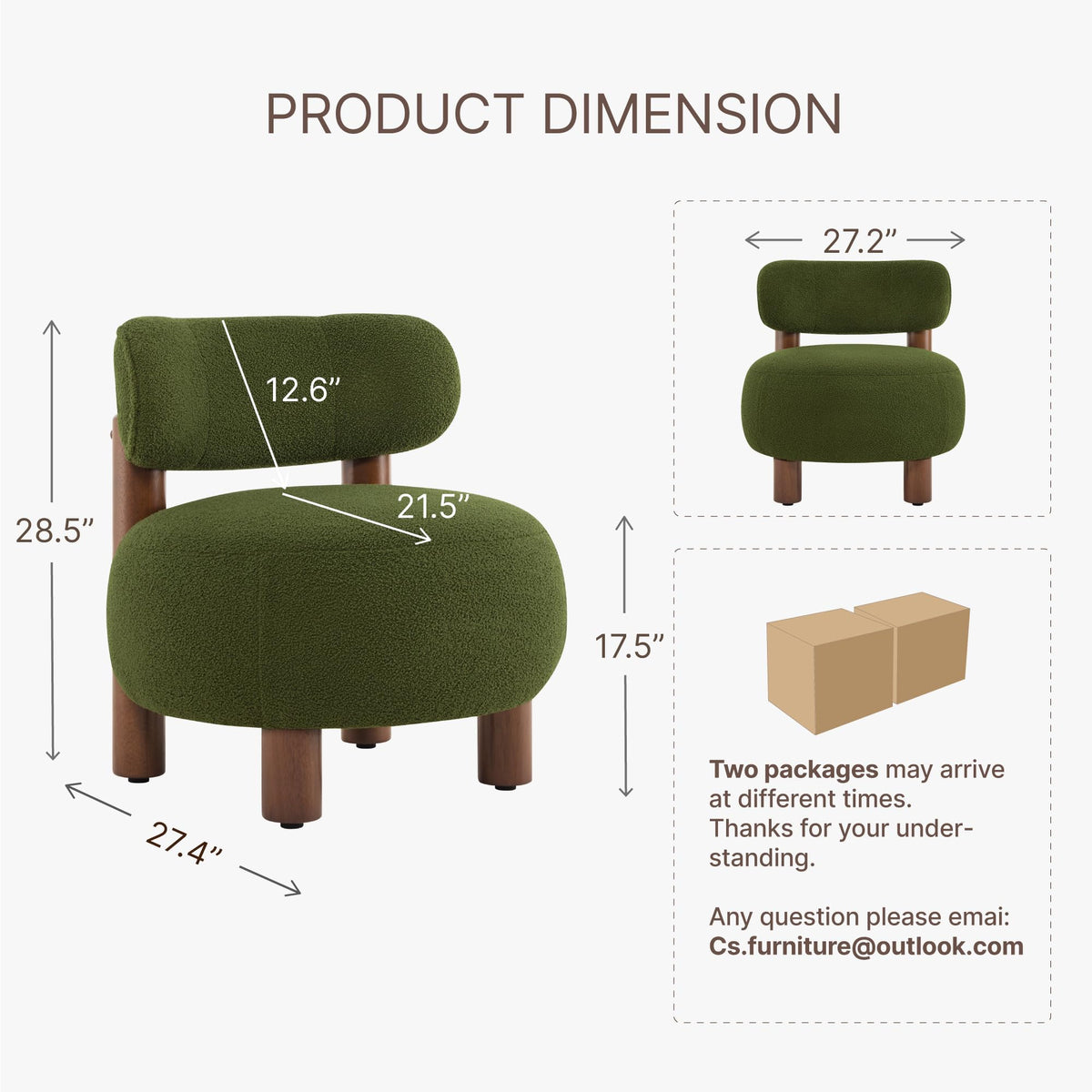 Green Boucle Accent Chair Set of 2 A4026