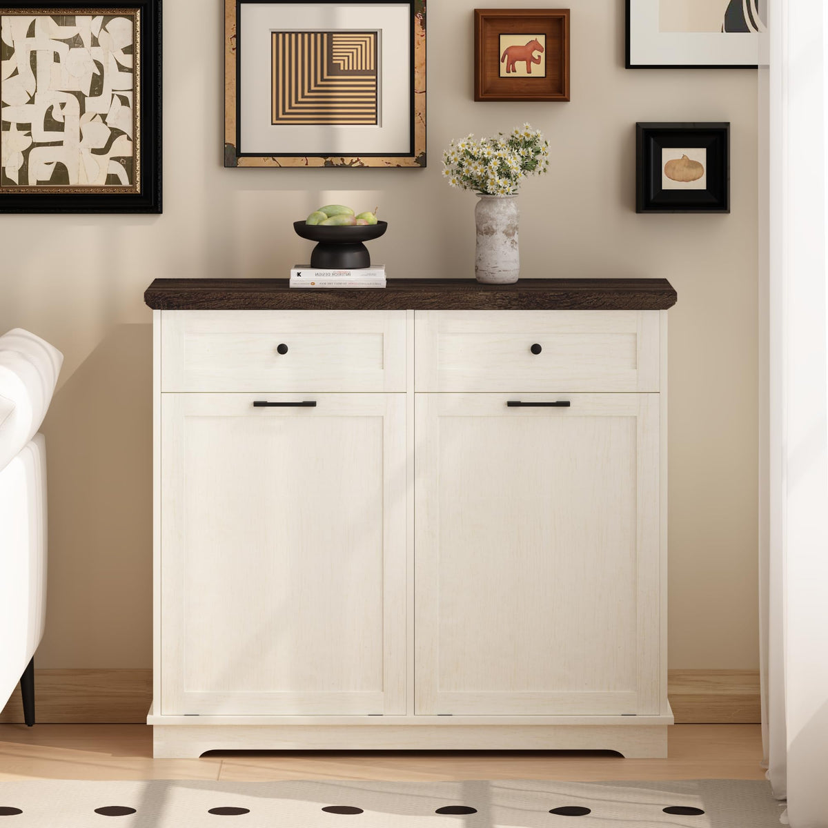 20 Gallon Wood Trash Can Cabinet X629848