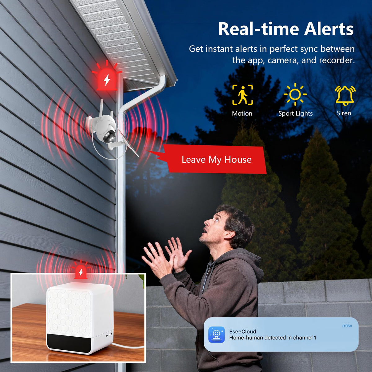 Solar Security Cameras Wireless Outdoor 4-Camera System V1736
