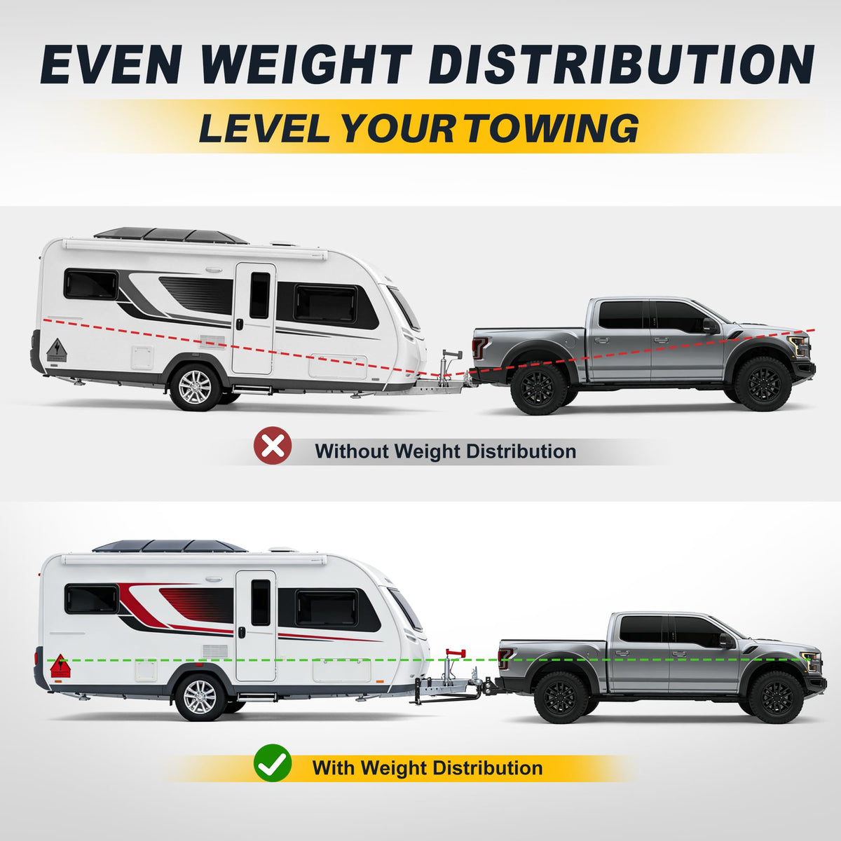 Weight Distribution Hitch with Sway Control, 10000 lbs Towing, 2-Inch Shank P161038