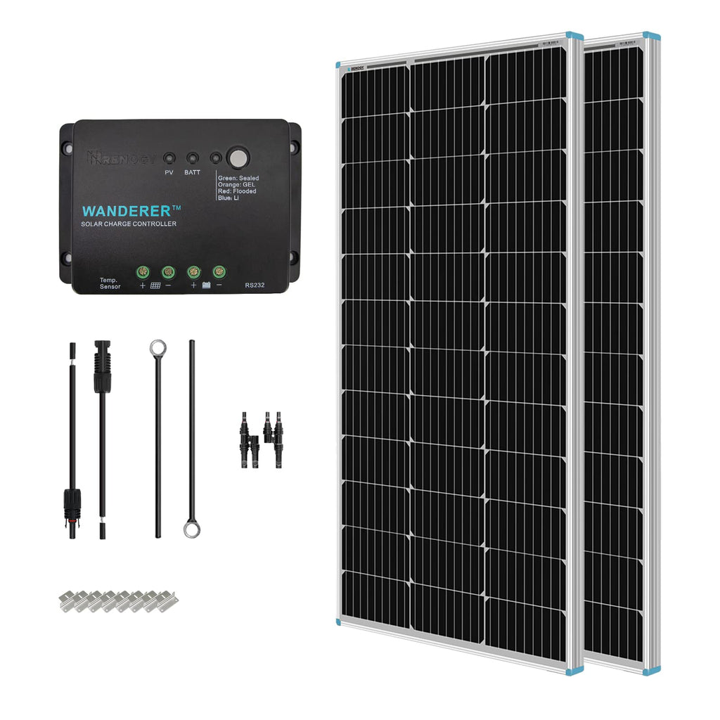 200 Watt 12 Volt Monocrystalline Solar Panel Starter Kit T57810