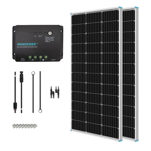 200 Watt 12 Volt Monocrystalline Solar Panel Starter Kit T57810