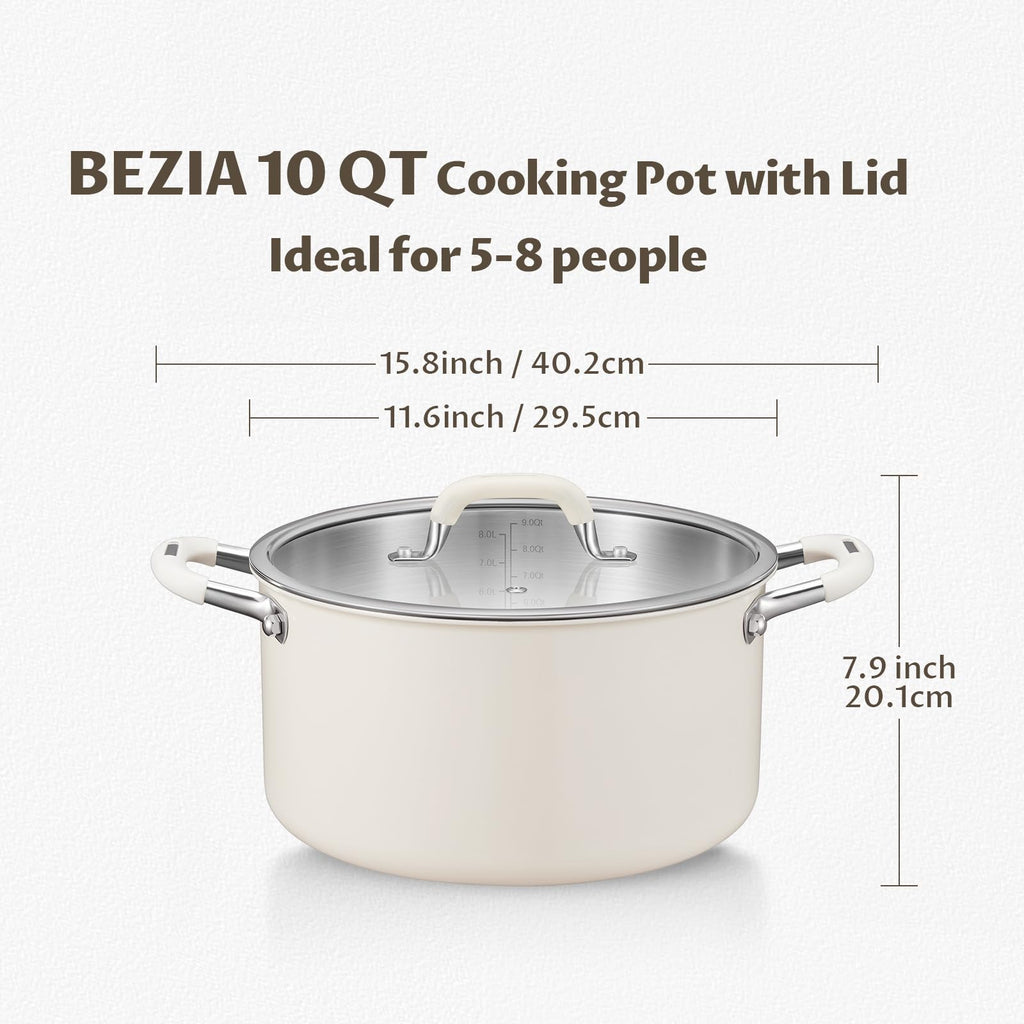 10QT 3-Ply Stainless Steel Stock Pot with Lid H864