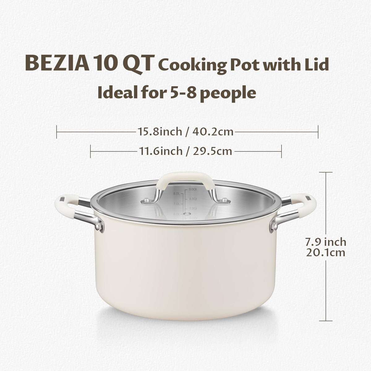 10QT 3-Ply Stainless Steel Stock Pot with Lid H864