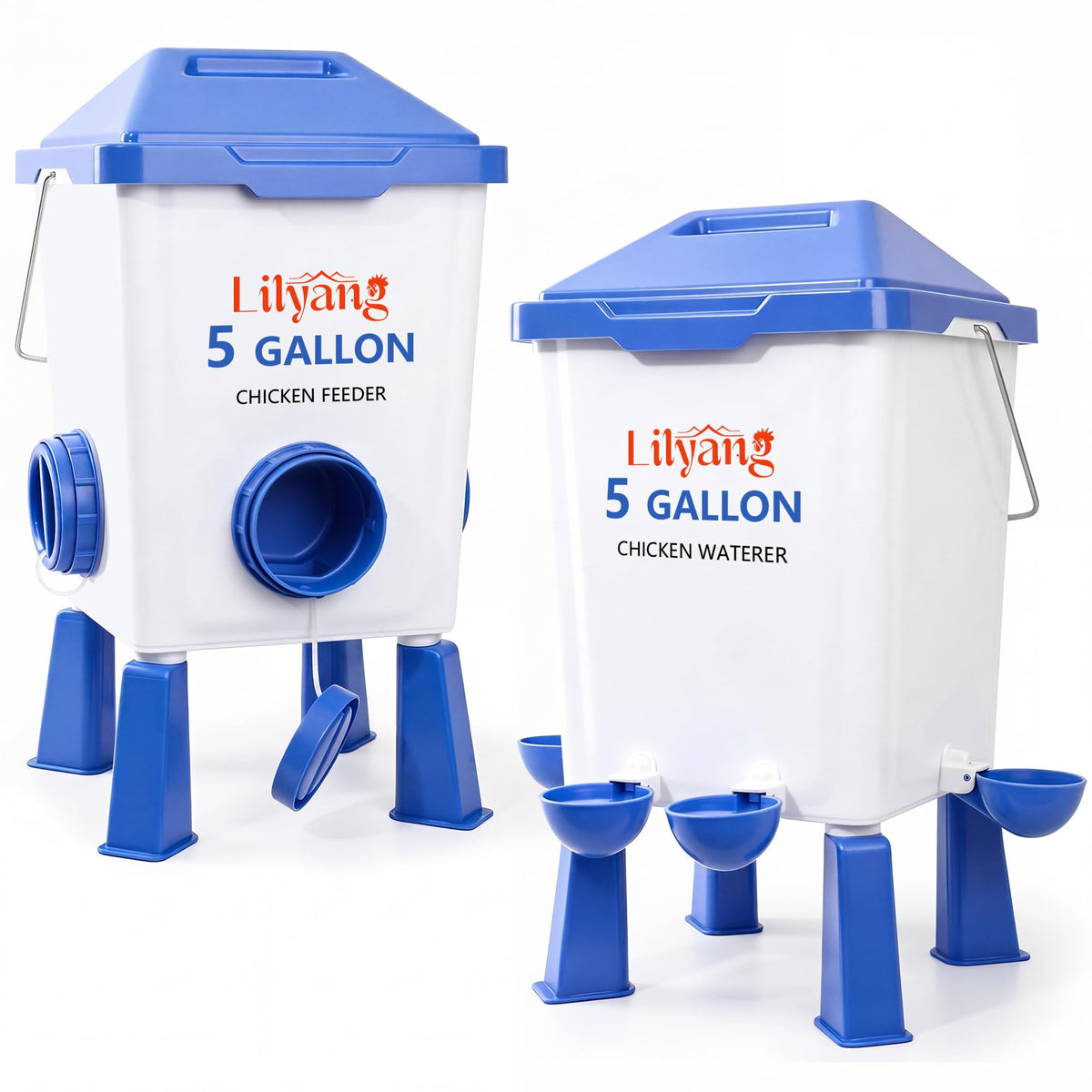 Chicken Feeder and Waterer Set 5 Gallon U8984