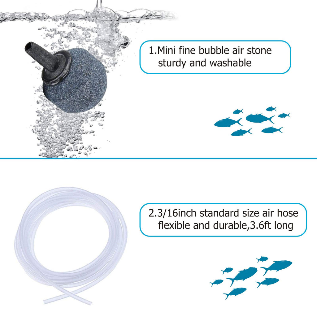 1.5W Mini Aquarium Air Pump with Air Tubing and Air Stone U58657