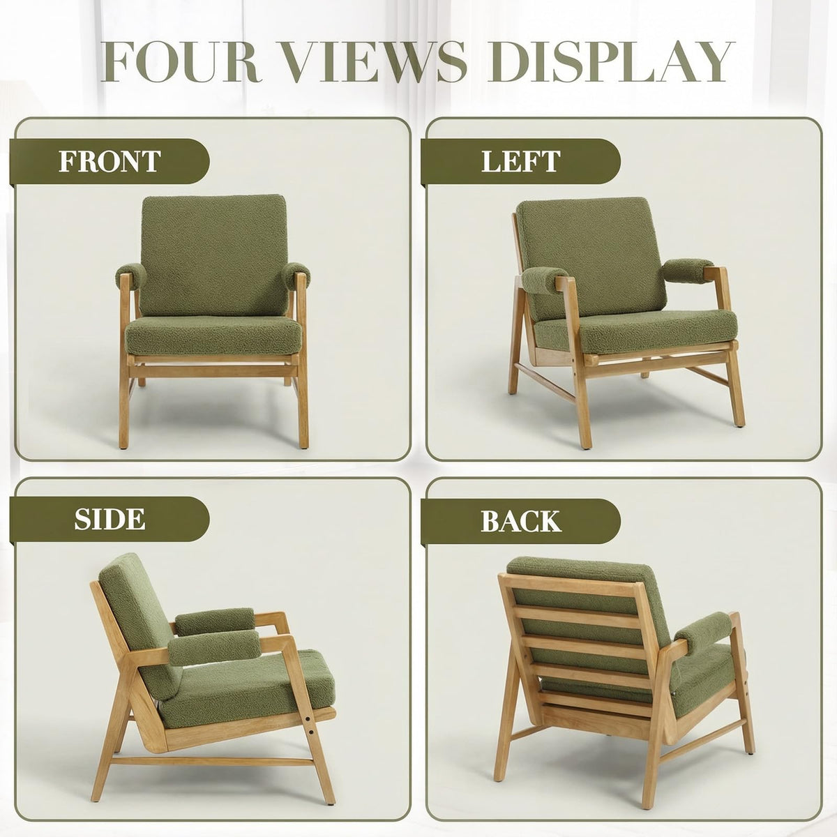 Boucle Upholstered Accent Chair Set of 2 E491