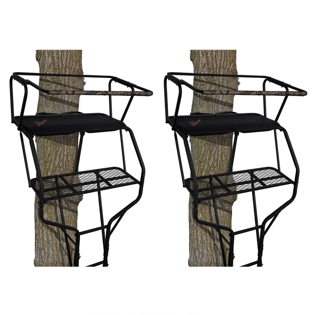 2 Person 18 Foot Tall Portable Hunting Tree Ladder Stand (2 Pack) Q9155