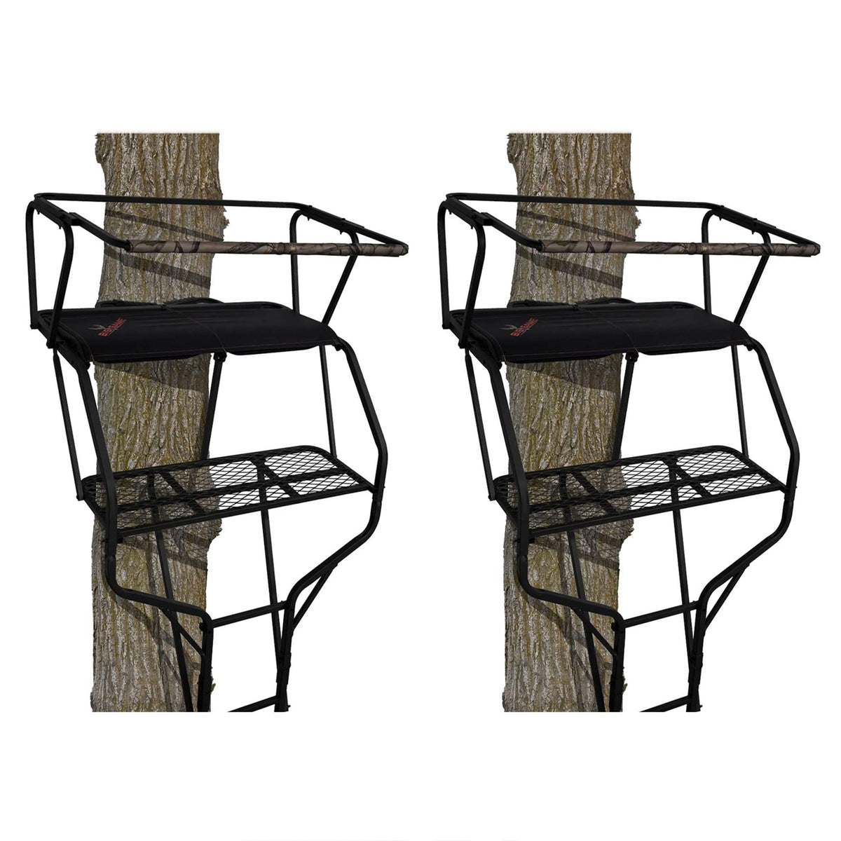 2 Person 18 Foot Tall Portable Hunting Tree Ladder Stand (2 Pack) Q9155