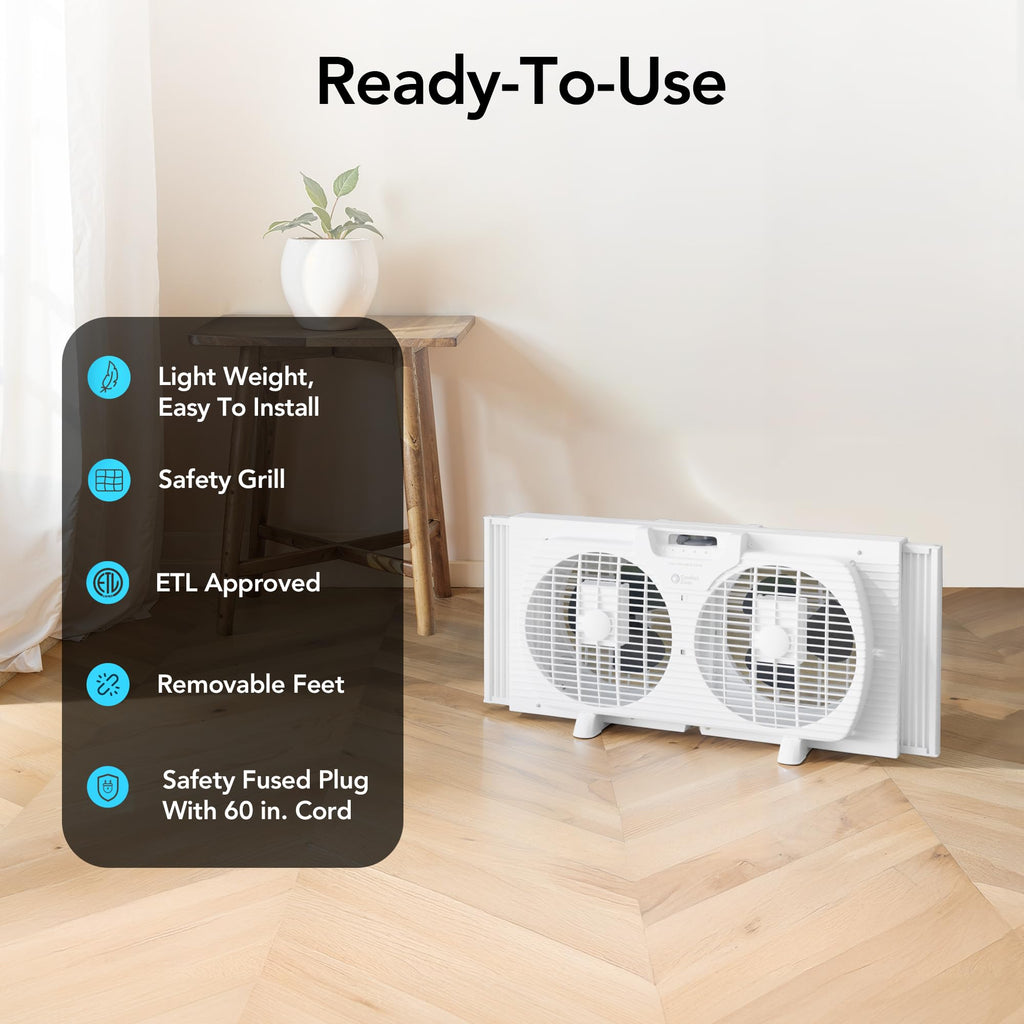 Reversible Twin Window Fan with 3-Speeds I529