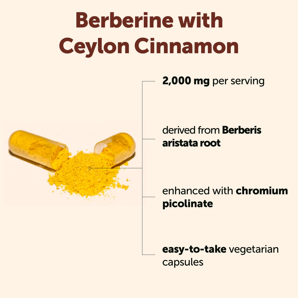 Berberine with Ceylon Cinnamon 2,000 mg 240 Vegetarian Capsules U582