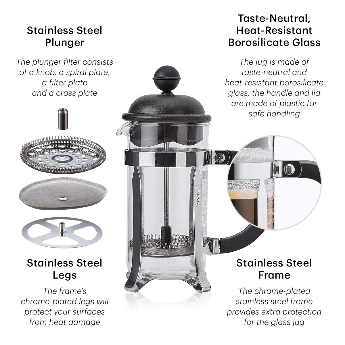White 8 Cup Glass Coffee Maker D904315