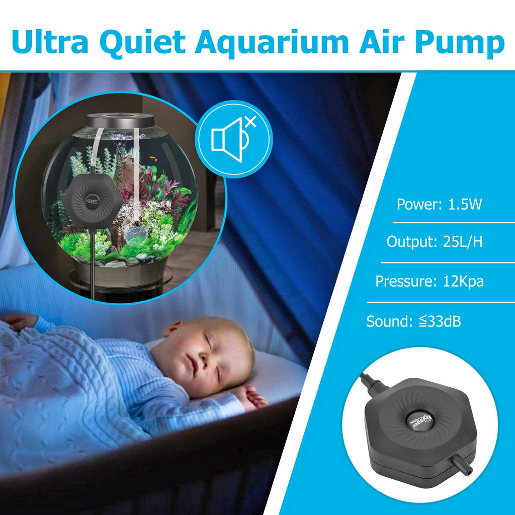 1.5W Mini Aquarium Air Pump with Air Tubing and Air Stone U58657