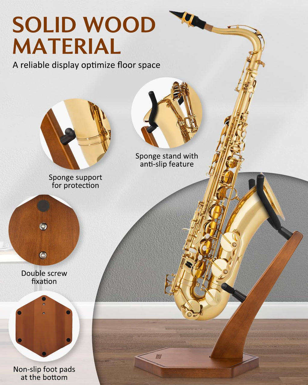 Wooden Saxophone Stand M734673