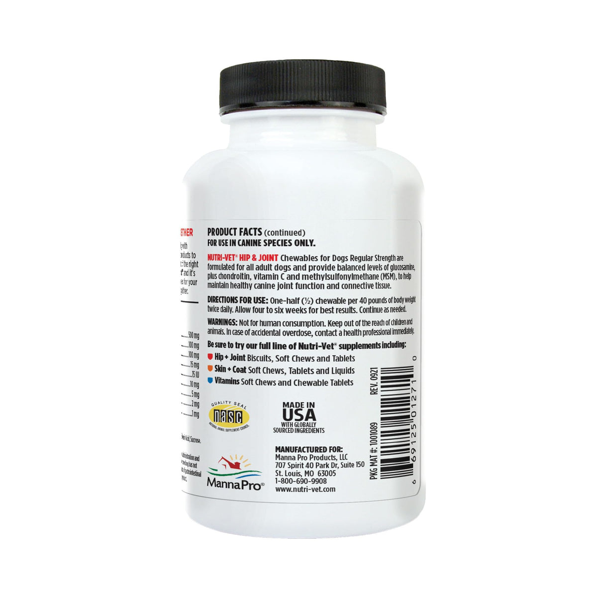 Dog Supplement, 500mg Glucosamine, 75 Count B201
