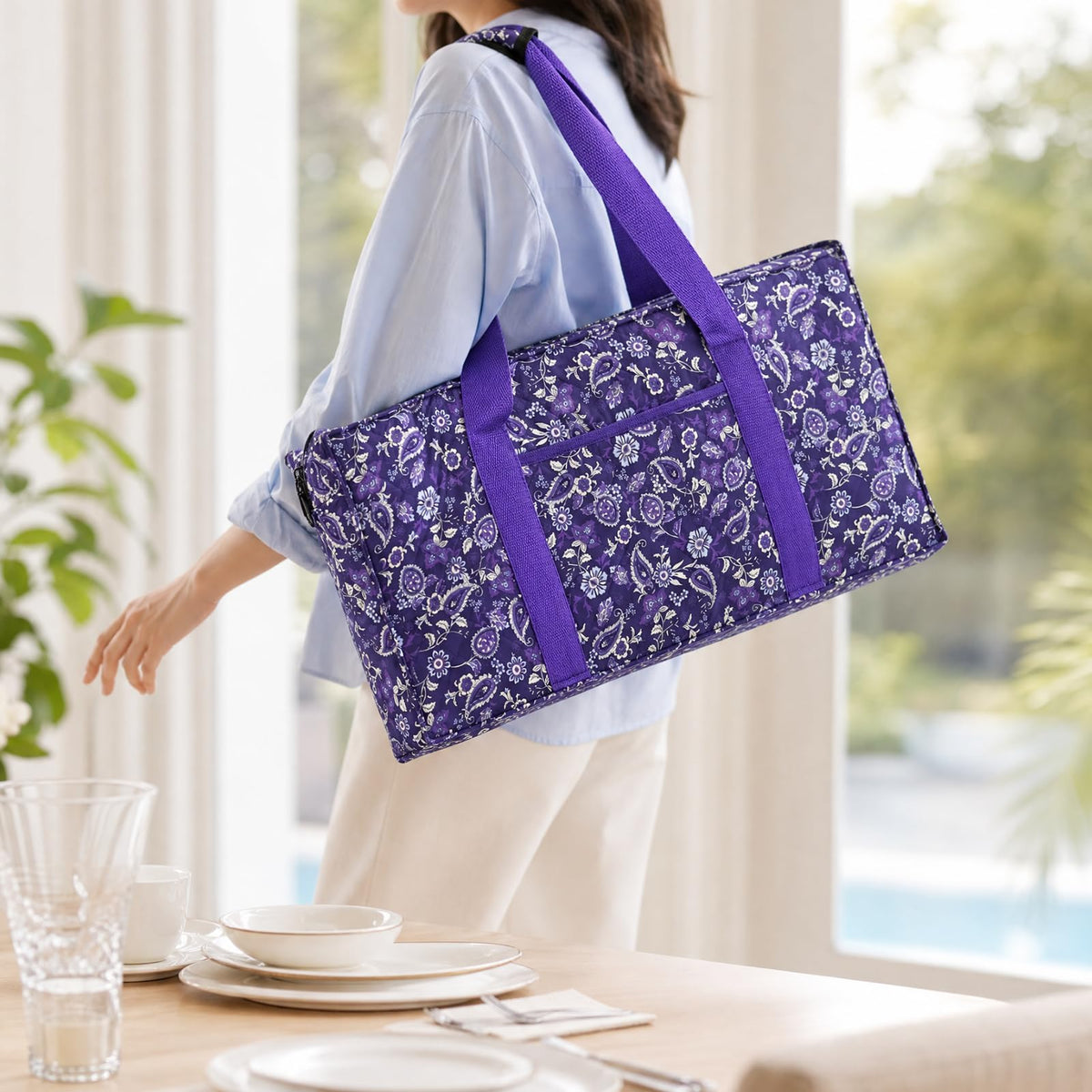 Purple 166 Tile Mahjong Set with Racks and Bag J513810