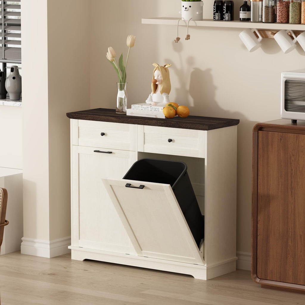 20 Gallon Wood Trash Can Cabinet X629848