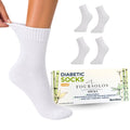 White Bamboo Diabetic Socks Size 6–9 I458