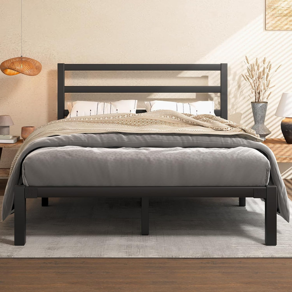 Queen Metal Platform Bed Frame with Headboard S3313
