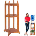 Solid Wood Water Dispenser Floor Stand with 3 Shelves G89493