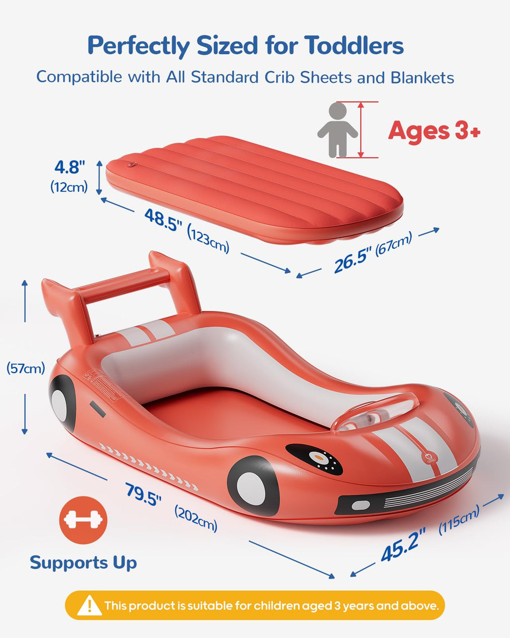 Inflatable Toddler Travel Bed with Electric Pump Y985