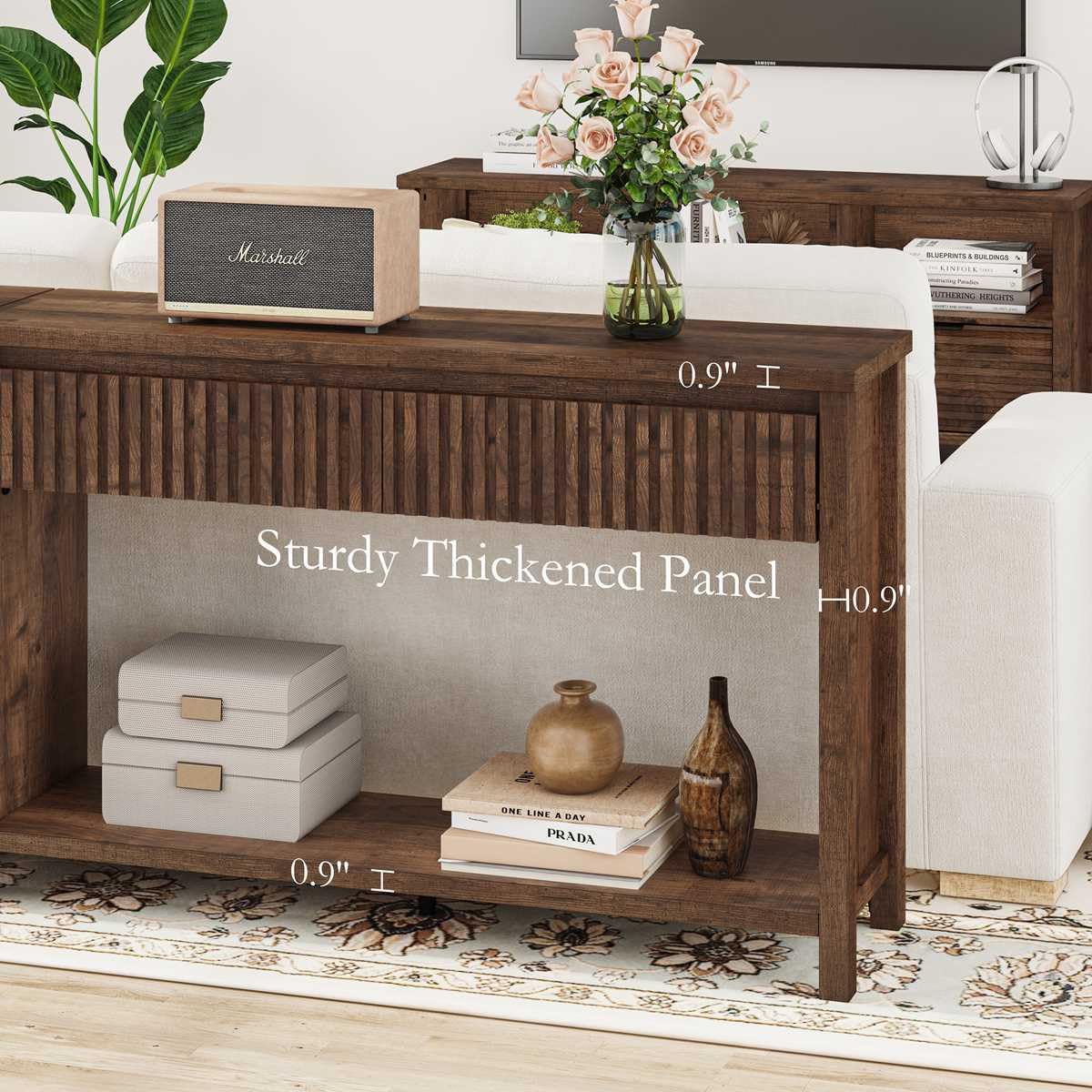 Rustic Oak Console Table with 2 Drawers R77679