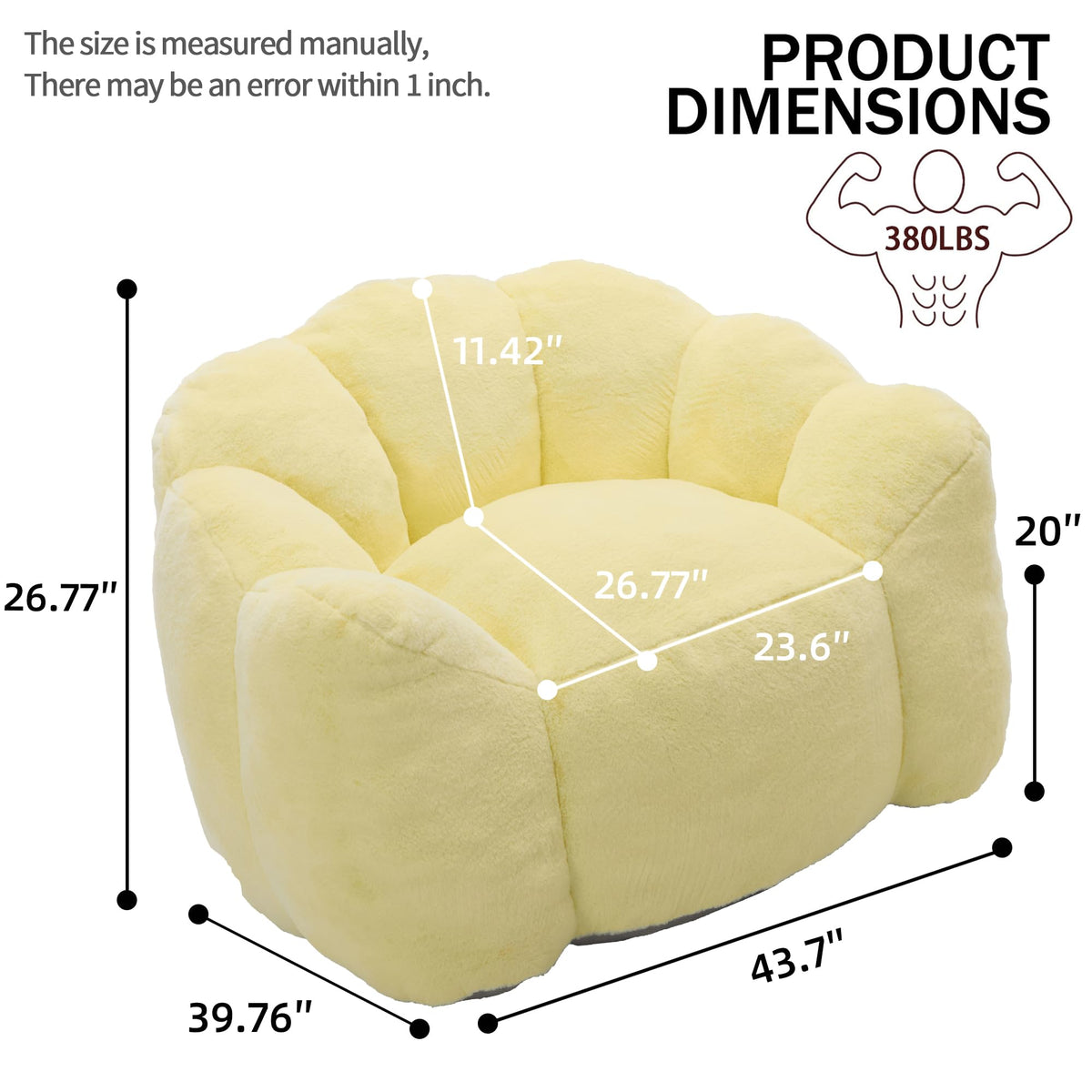 Large Memory Foam Bean Bag Chair M431099