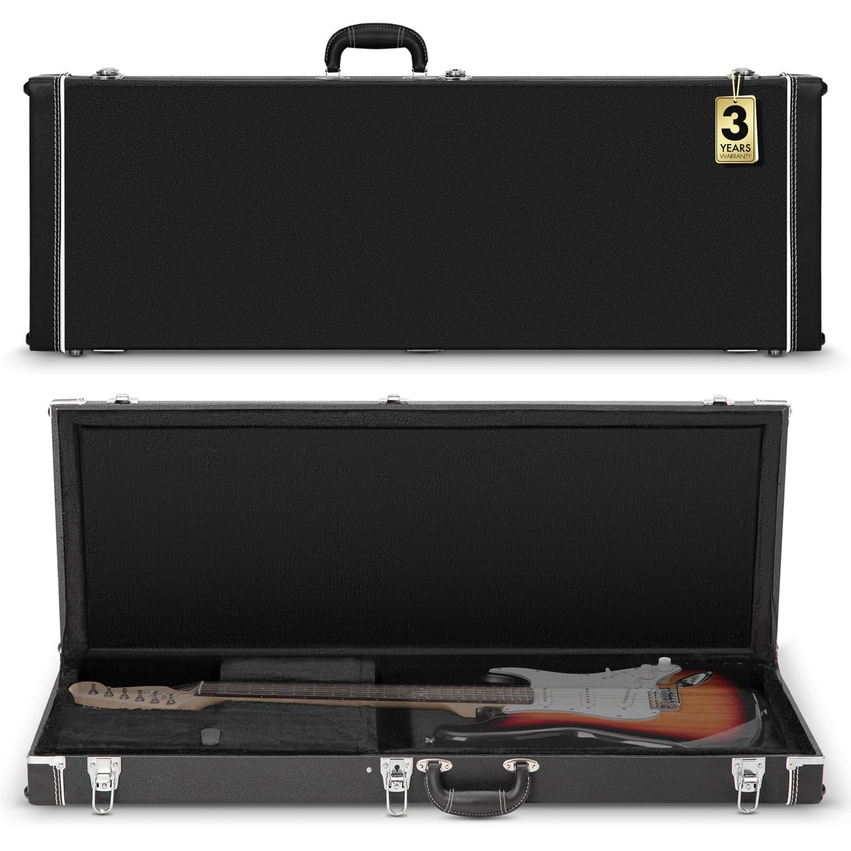 Black Hardshell Electric Guitar Case with 2 Keys Z791