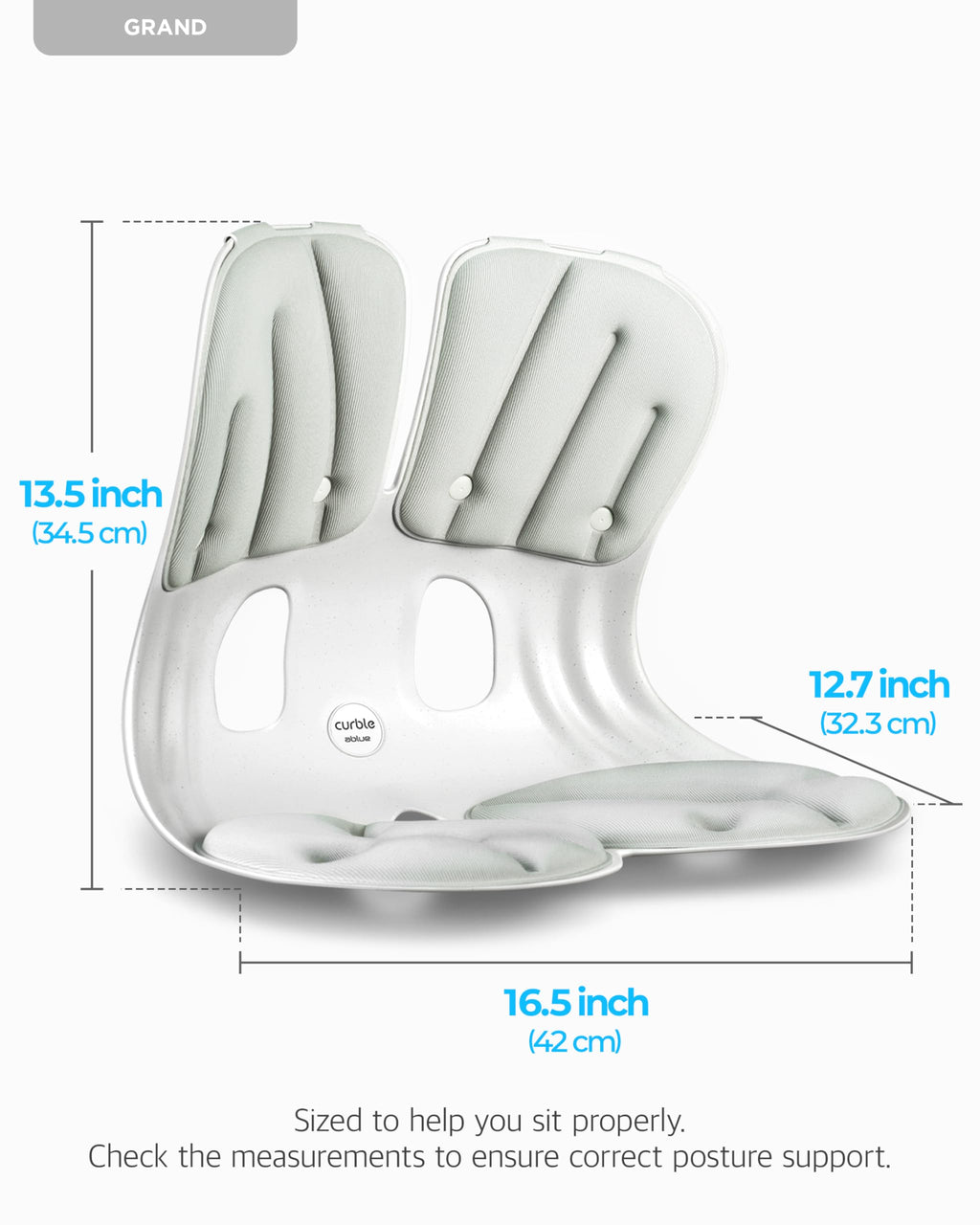 Extra Wide Ergonomic Seat Support Grey M685