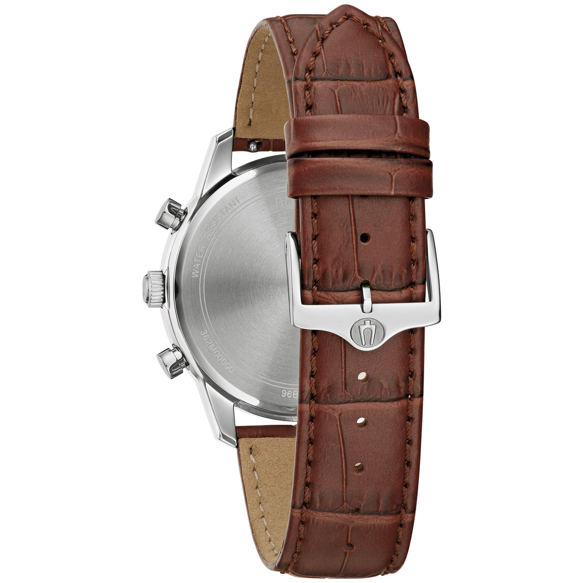 Chronograph Blue Dial Brown Leather Strap Watch 41mm W93959