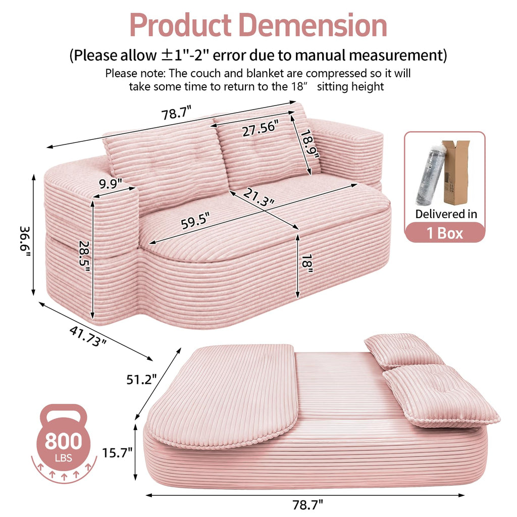 78" Full-Size Convertible Sofa D5759