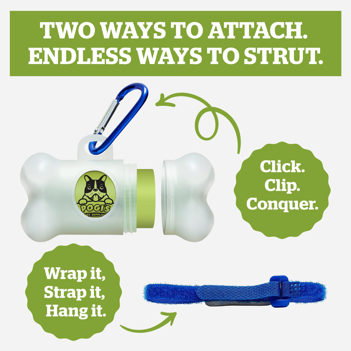 Dog Poop Bag Holder & Dispenser with 15 Unscented Bags V6041