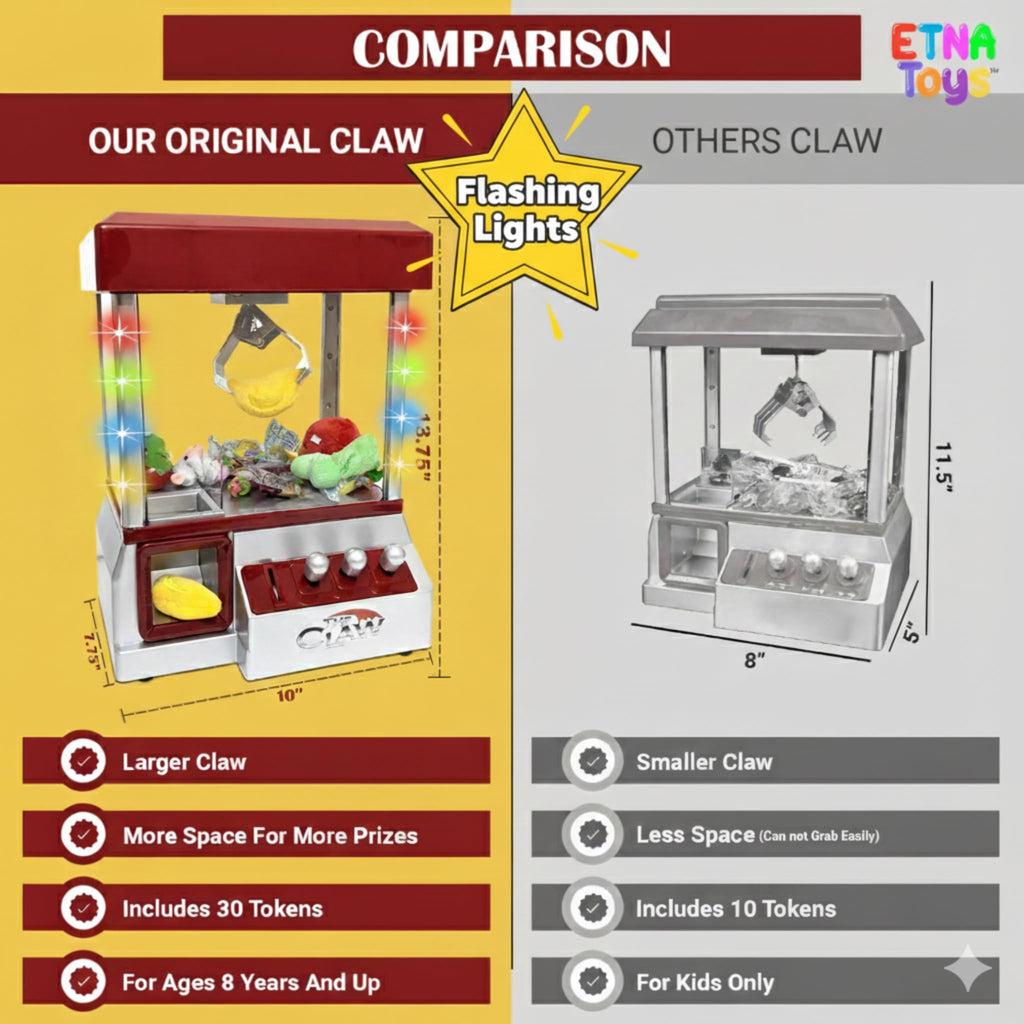 Electronic Arcade Claw Machine with LED Lights and Sound E473