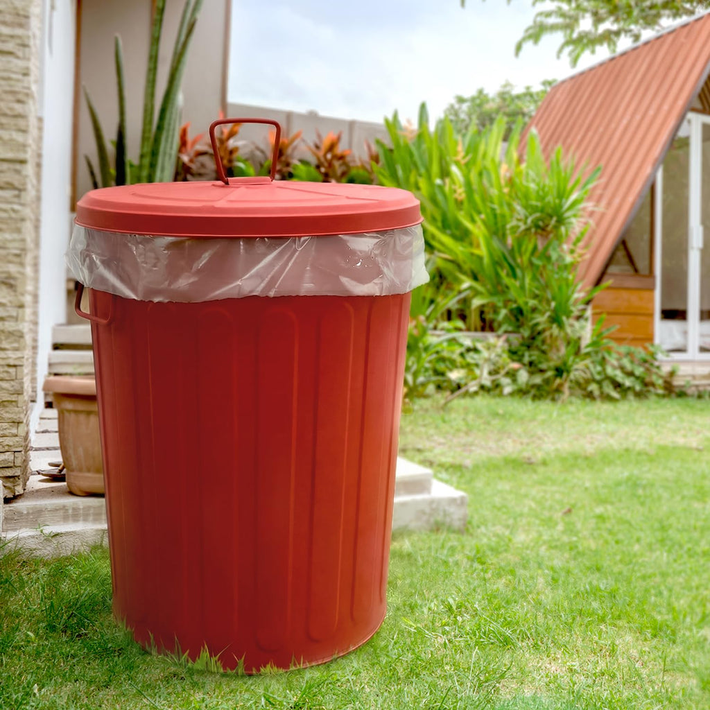 20 Gallon Red Metal Trash Can with Lid T732169