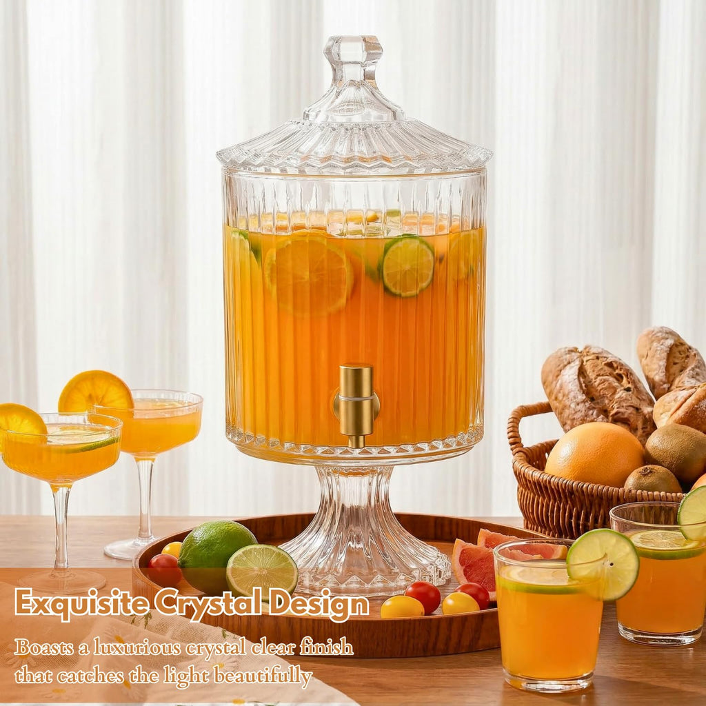 1.2 Gallon Clear Glass Drink Dispenser with Spigot X489