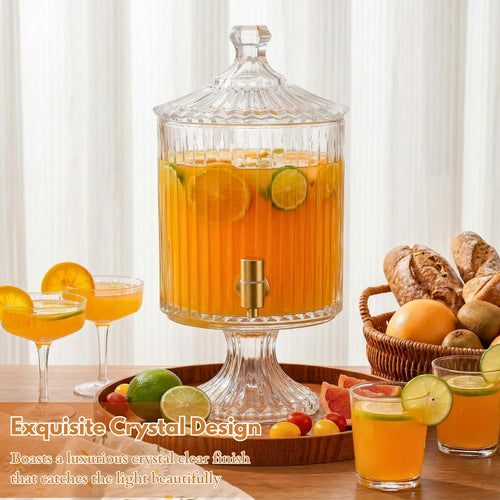 1.2 Gallon Clear Glass Drink Dispenser with Spigot X489