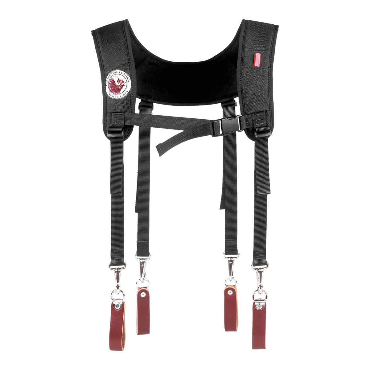 Leather Suspenders with Pockets H4324