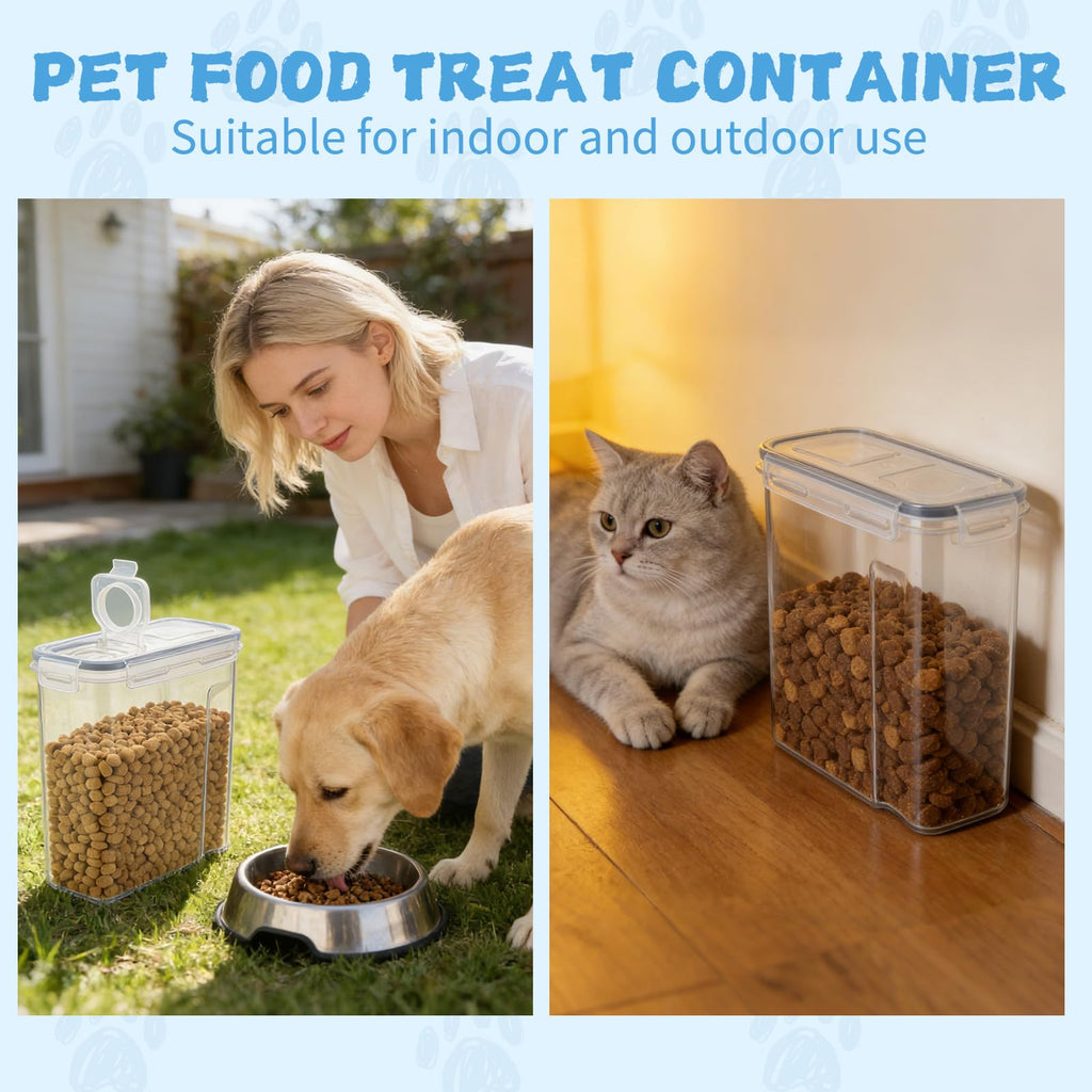 2 Pack Airtight Pet Food Storage Container with Lid, Scoop and Measuring Cup L6228