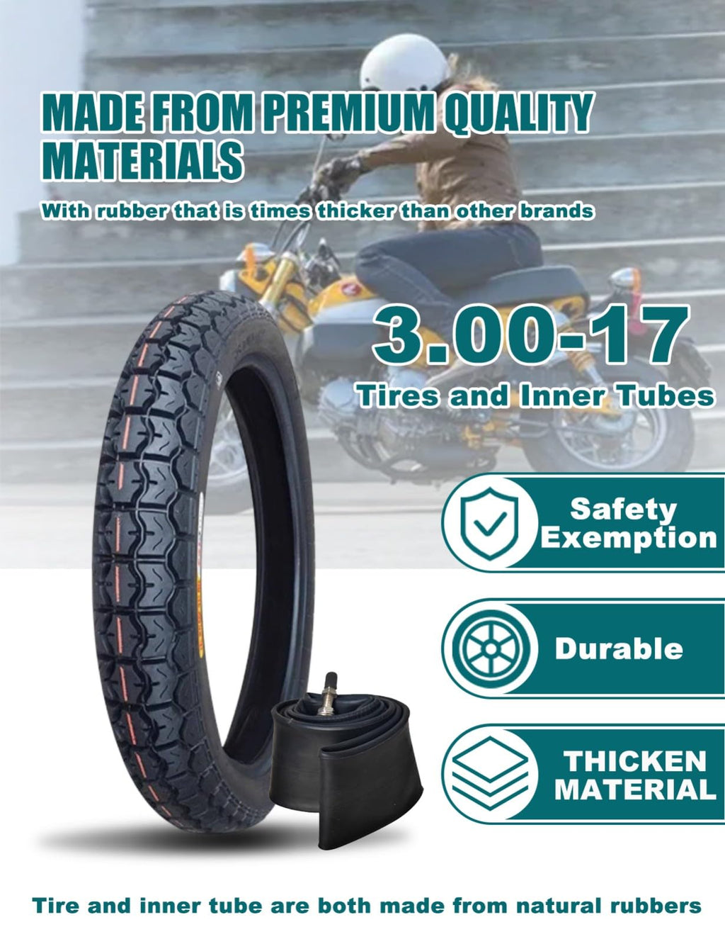 3.00-17 Dirt Bike Tire and Inner Tube Set Q244988
