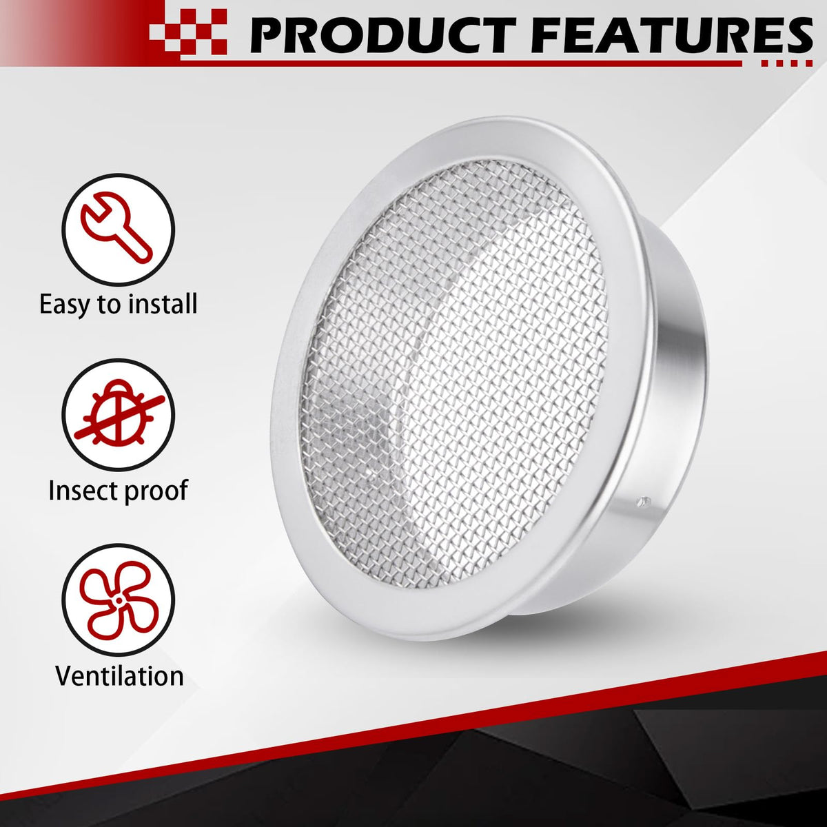 2-Inch Round Open Screen Vent 6 Pack V67401