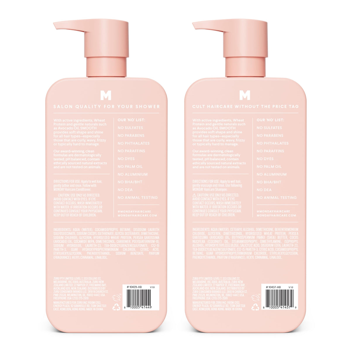 Smooth Shampoo + Conditioner Set 2 Count 27 oz Coconut Oil Shea Butter Q6658