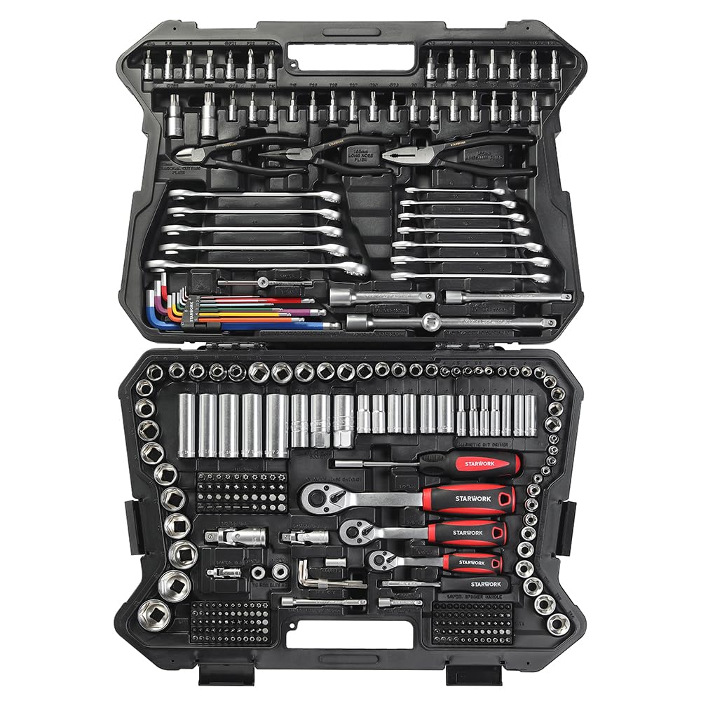 314-Piece Mechanics Tool Set and Socket Set, 1/4", 3/8", 1/2" Drive, Metric W843
