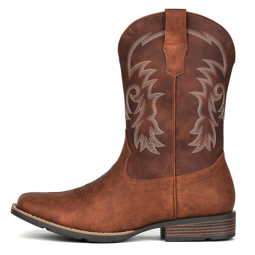 Cowboy Boots Square Toe Embroidery U55364