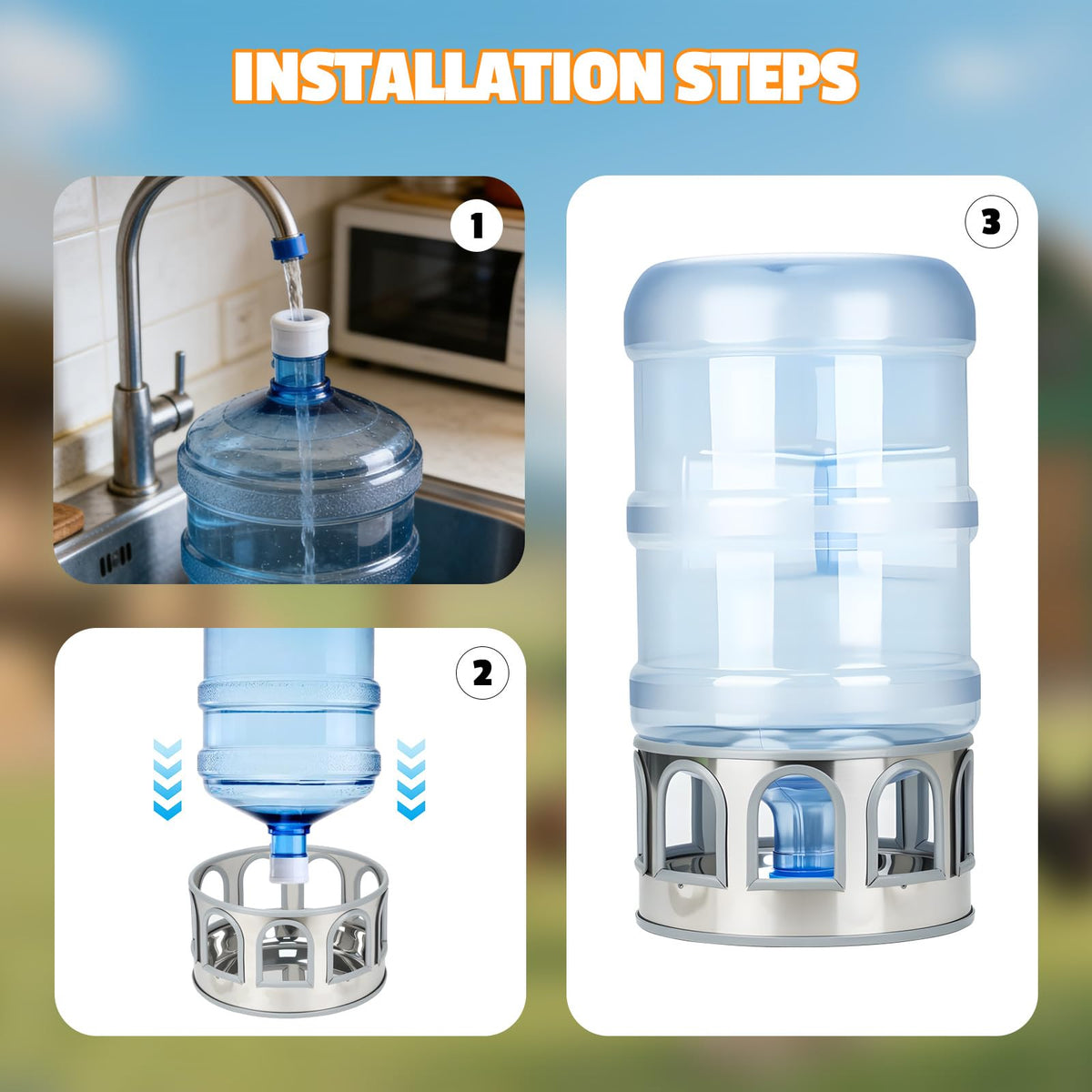 5 Gallon Stainless Steel Poultry Waterer Base with 9 Guarded Drinking Ports K9490
